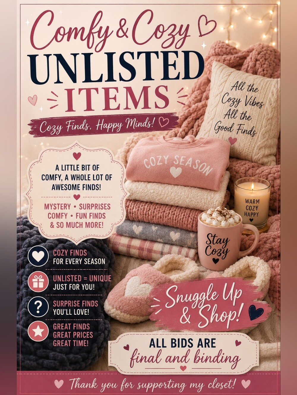 Unlisted Comfy Cozy Items